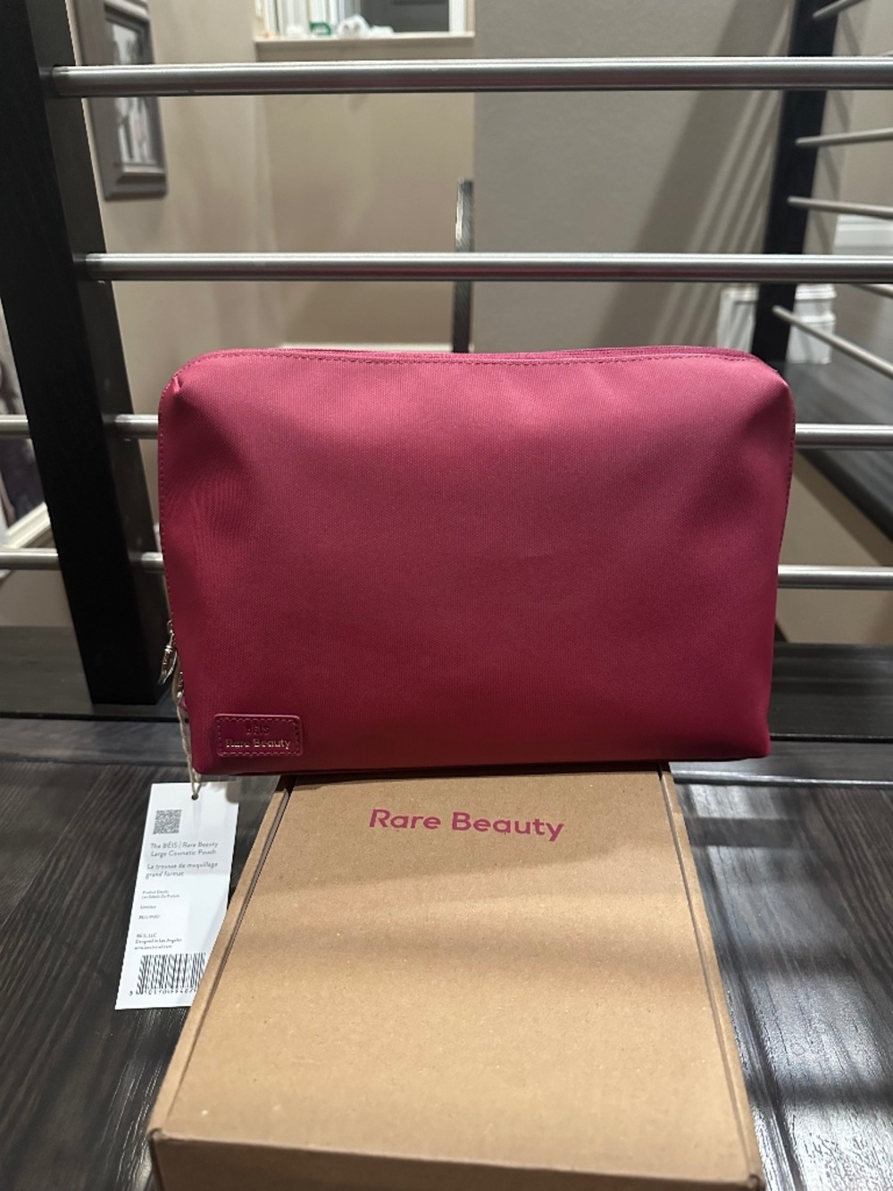 BEIS X RARE BEAUTY COLLAB LARGE COSMETIC BAG NWT